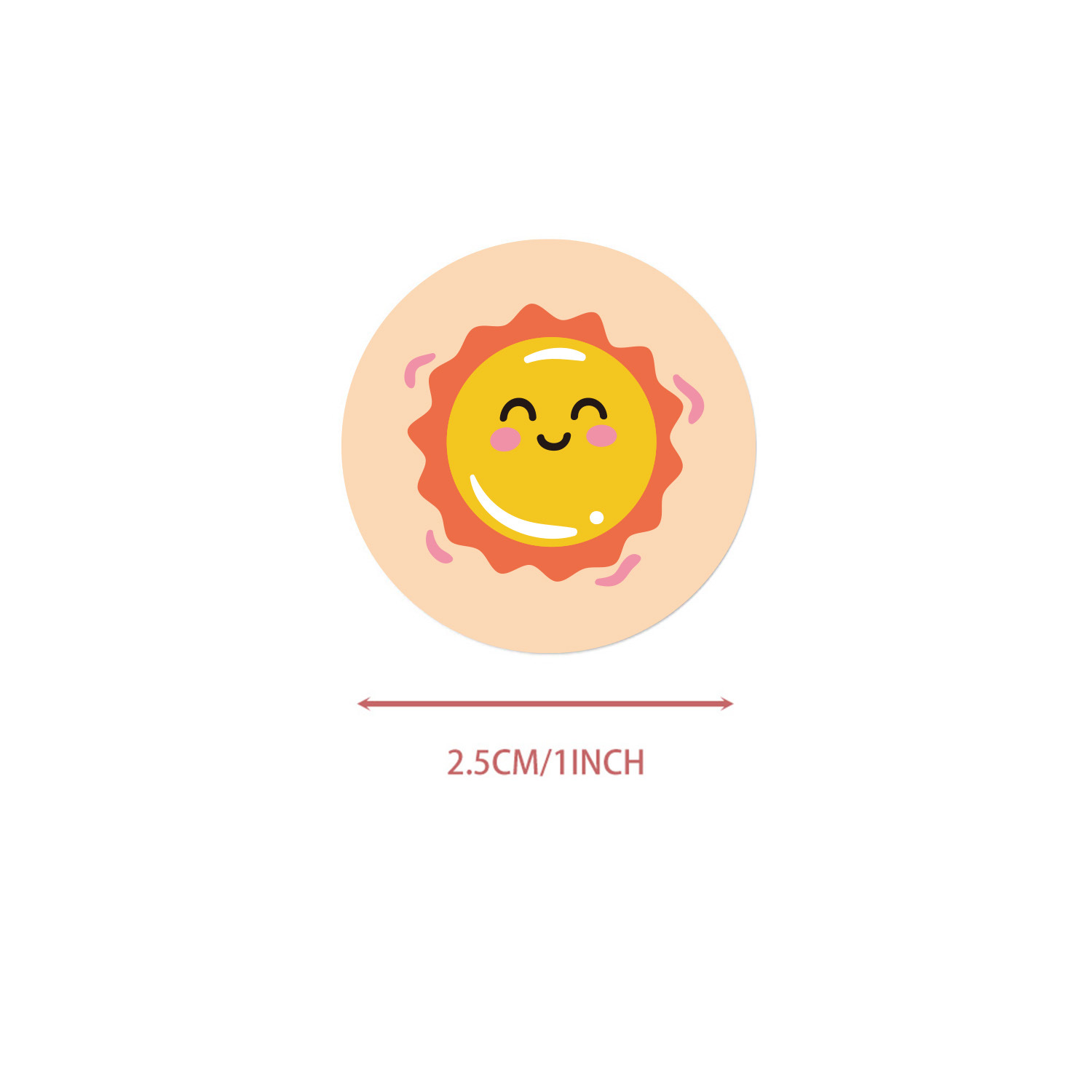 Cuộn 500 tem sticker trang trí mặt icon cute 1 inch