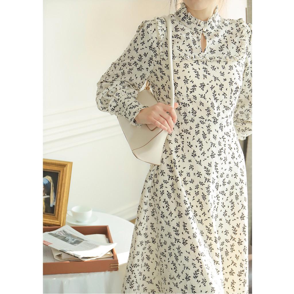 Váy hoa nhí cổ tàu vintage quảng châu sang chảnh / váy suông