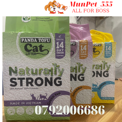 Cát Đậu Nành PanDa Tofu Cat litter gói 2,4kg 7lit Hàng Việt Nam chất lượng cao thân thiện với môi trường xả trực tiếp bồn cầu