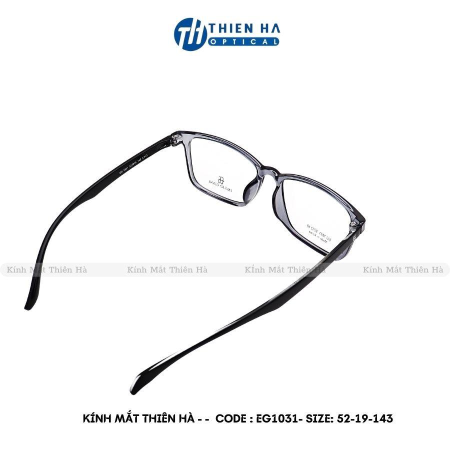 Gọng kính vuông THIEN HA OPTICAL nhập khẩu HÀN QUỐC chất liệu nhựa TR90 dẻo nhẹ bền dáng Unisex dễ đeo nhiều màu EG1031