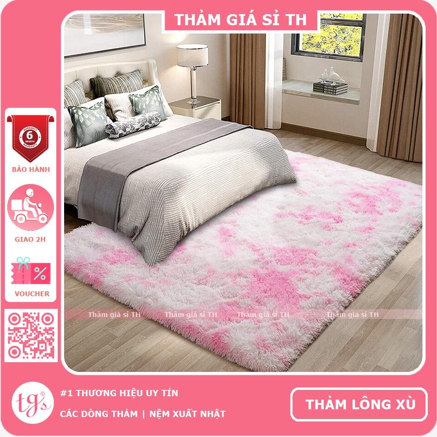 Thảm Lông Xù Loang Màu Hồng Nhạt | Thảm Trang Trí Phòng Khách - Phòng Ngủ - Thảm Trải Sofa - Thảm Dành Cho Bé