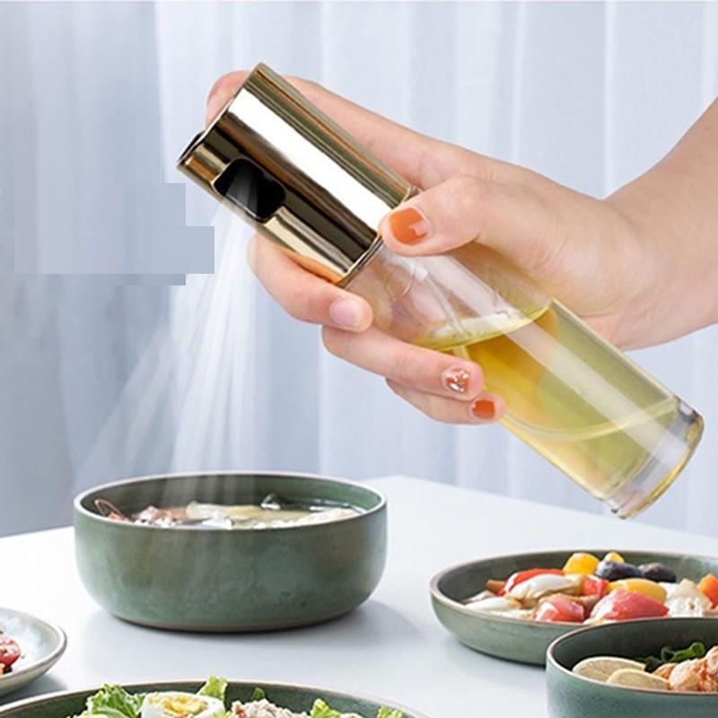 Bình Xịt Dầu Ăn Thủy Tinh Dạng Phun Sương Dung Tích 100ml Dùng Cho Nồi Chiên, Salad, Nướng
