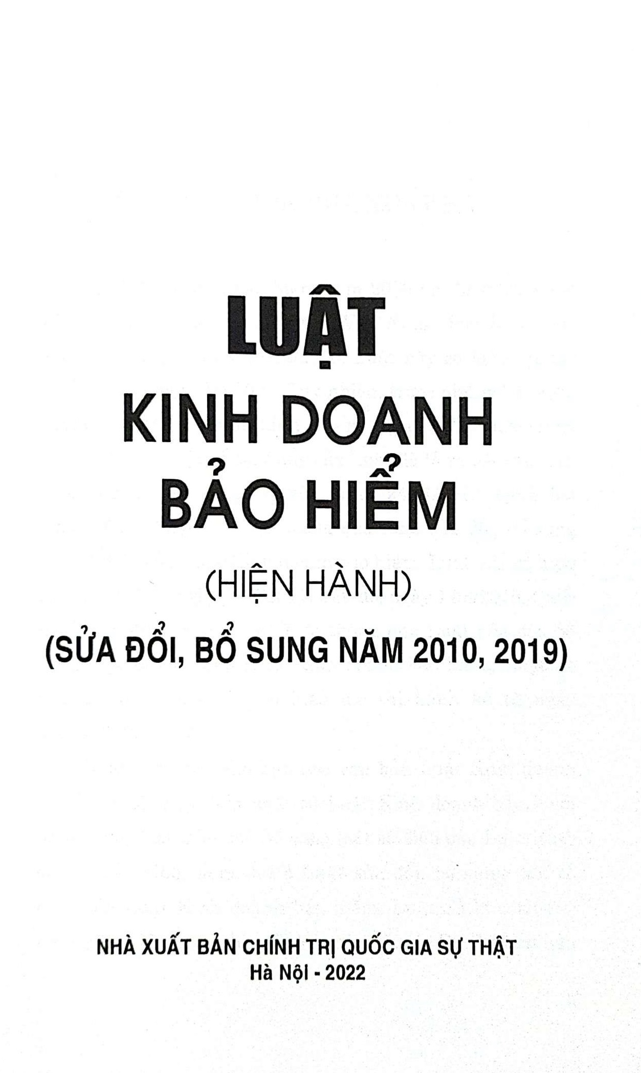 Luật kinh doanh bảo hiểm