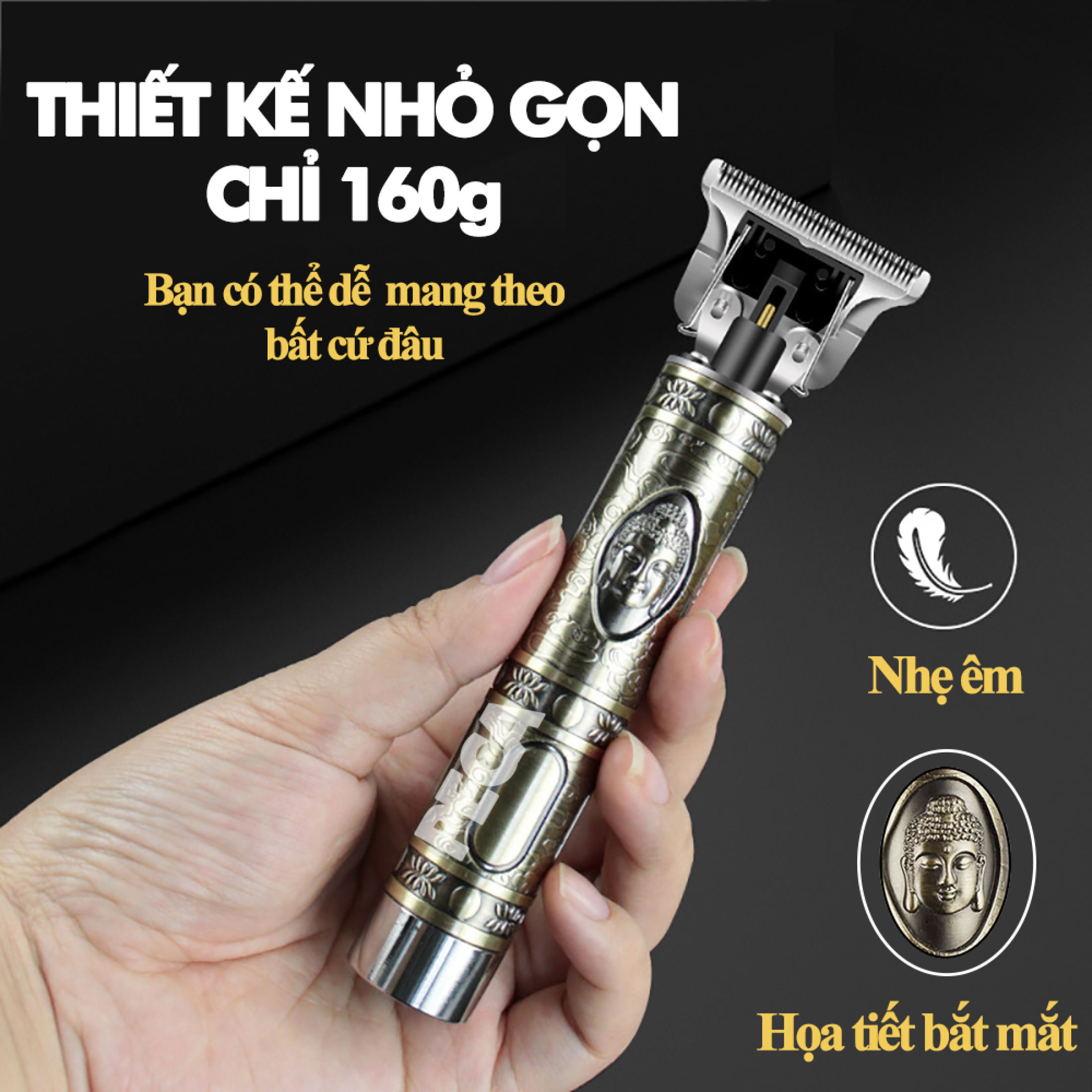 Tông đơ chấn viền không dây KEMEI KM-1974A sử dụng 2 viên pin thay thế tiện lợi, thích hợp sử dụng cạo đầu, cạo trắng tattoo điêu khắc tóc chuyên nghiệp