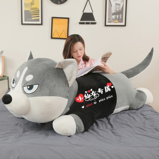 Gấu Bông Chó Husky Mặt Ngáo Cute, Husky Ngầu Siêu To Khổng Lồ, Gấu Bông- Qùa Tặng VIPU