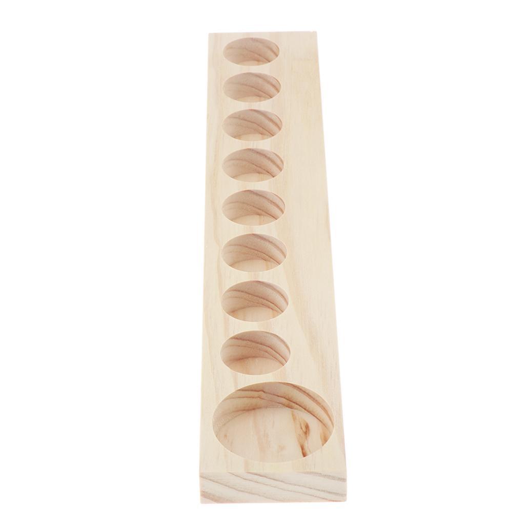 9 Grids Wood Essential Oil Displaying Storage Organizer Rack Holder Tray