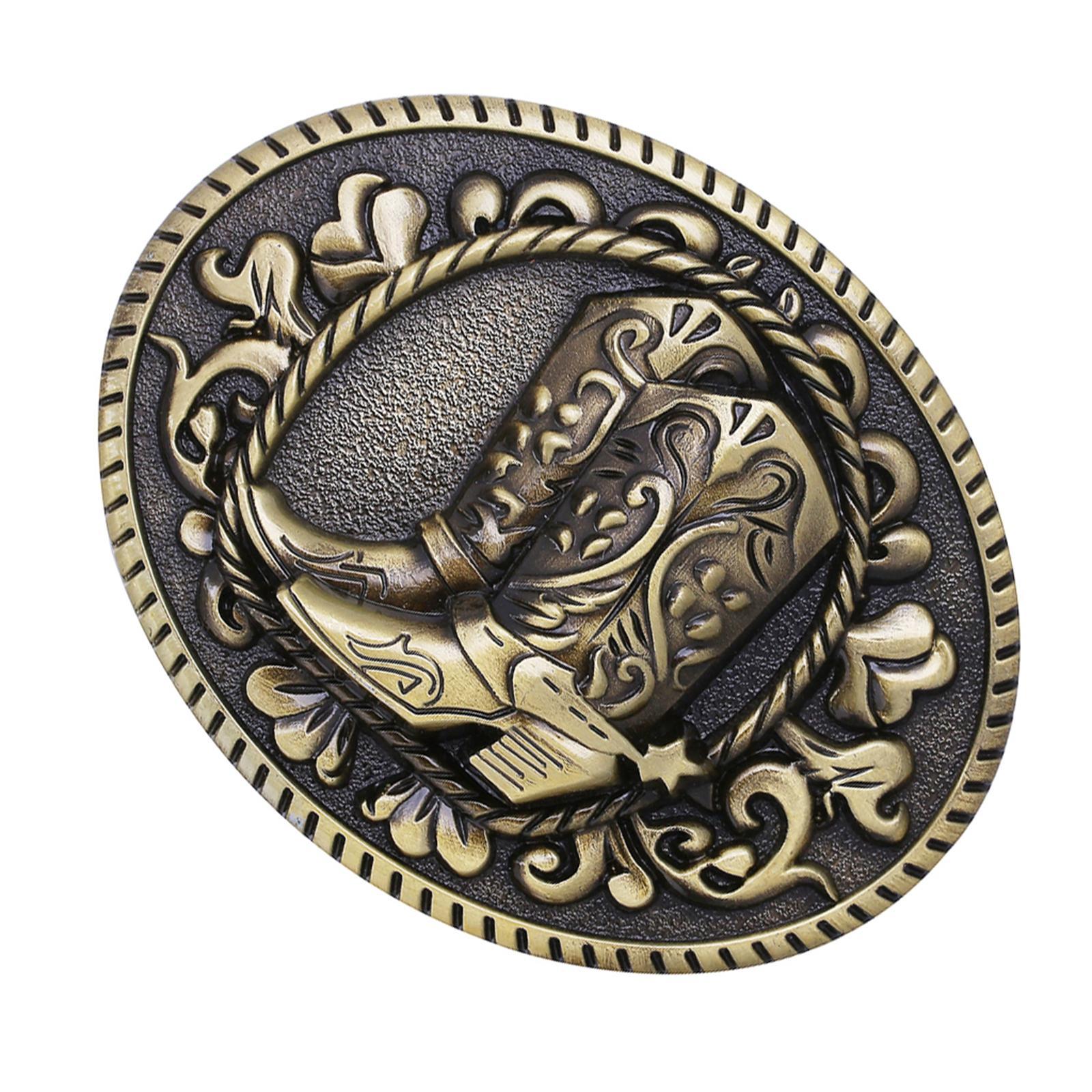 Vintage Style Western Belt Buckle Alloy Leather Belt Accessory Men Women