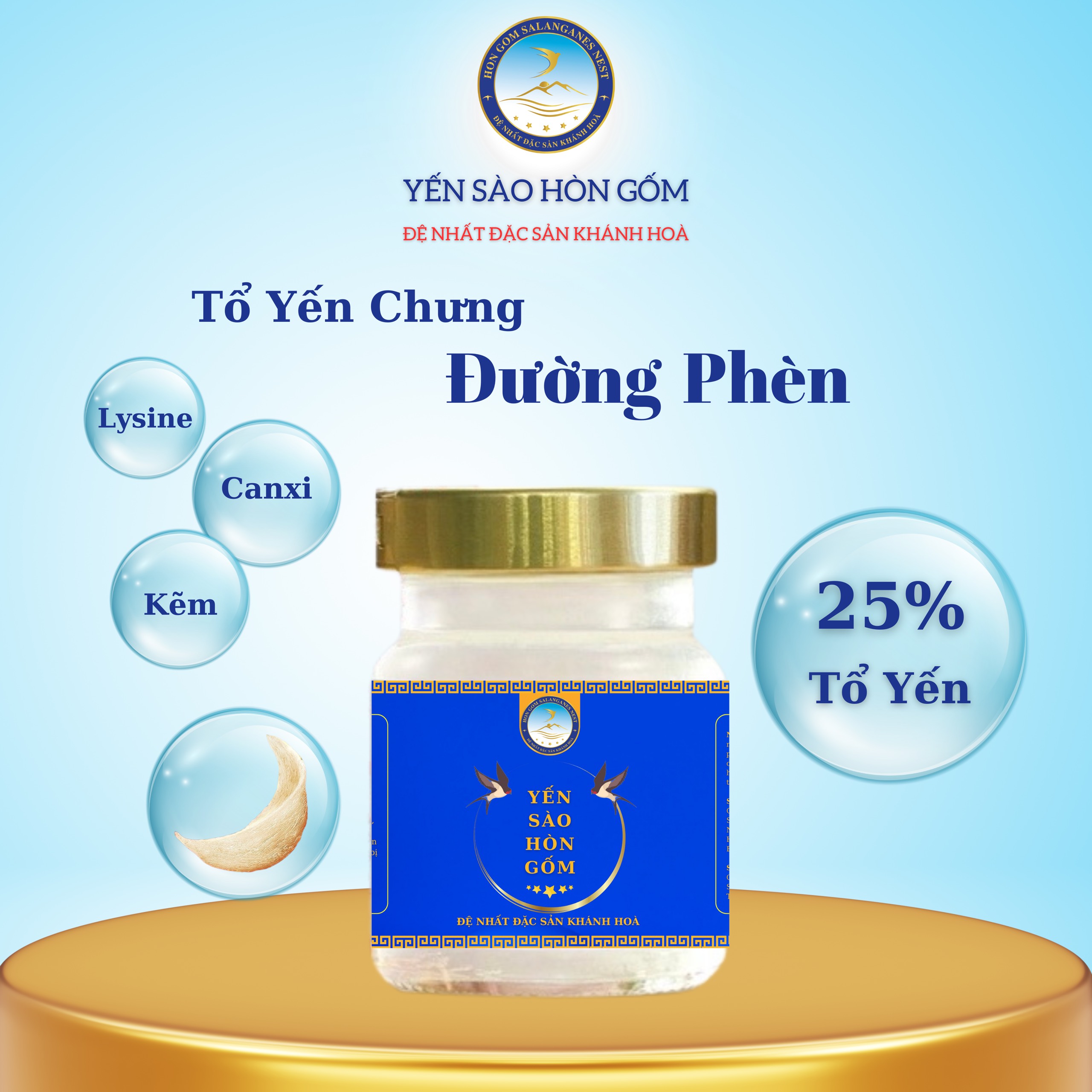 [Combo 30 lọ x 70ml] Nước Yến Sào Chưng Đường Phèn - Yến Sào Hòn Gốm Chính Hiệu Khánh Hoà - H G SALANGANES NEST