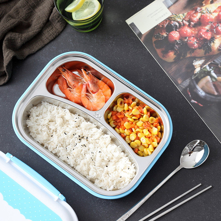 Hộp đựng cơm cho trẻ em 3 ngăn tiện lợi