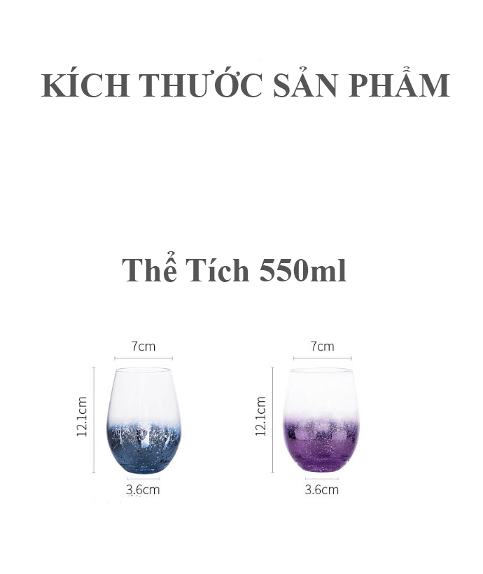 Ly Thủy Tinh Quả Trứng Sang Trọng Thể Tích 550ml