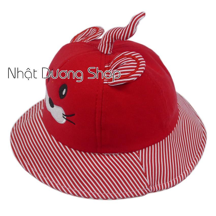Nón tai bèo trẻ em từ 2-4 tuổi hình con chuột dễ thương chất liệu vải nhung và cotton