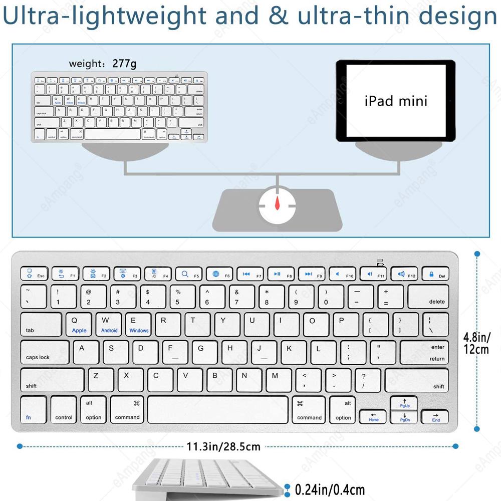 Chuột Bàn Phím Không Dây Combo Bàn Phím Không Dây Mini 78 Phím Nga Đức Hàn Quốc Tây Ban Nha Pháp Cho Windows IOS Apple Android
