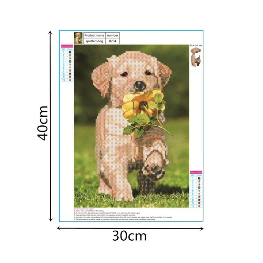 DIY 5D Diamond Painting Embroidery Flower Dog Cross Crafts Stitch Kit Decor