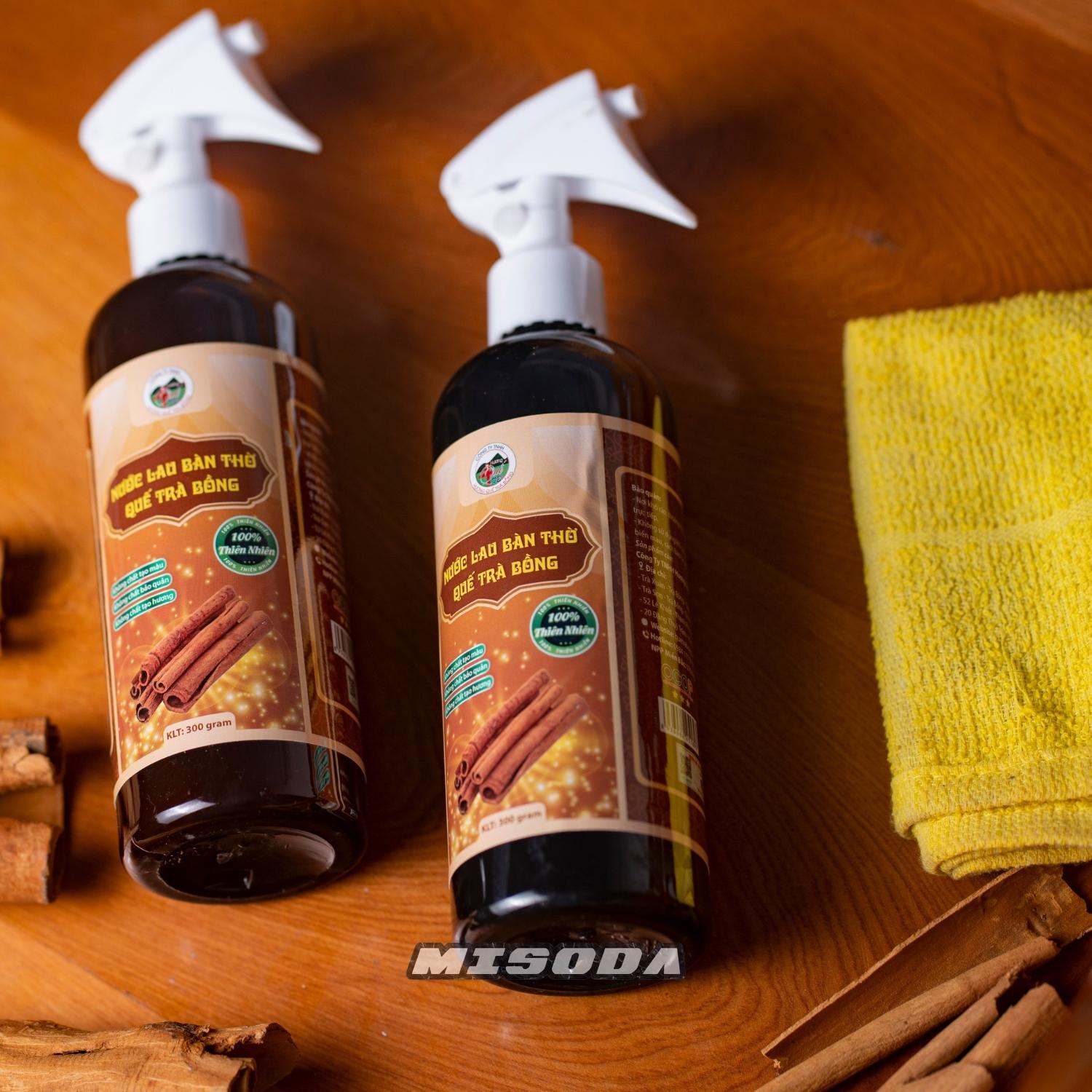 Nước lau bàn thờ Hương Quế Trà Bồng 300ml, giúp tẩy uế, mang lại vượng khí, tài lộc - Hàng Chính Hãng