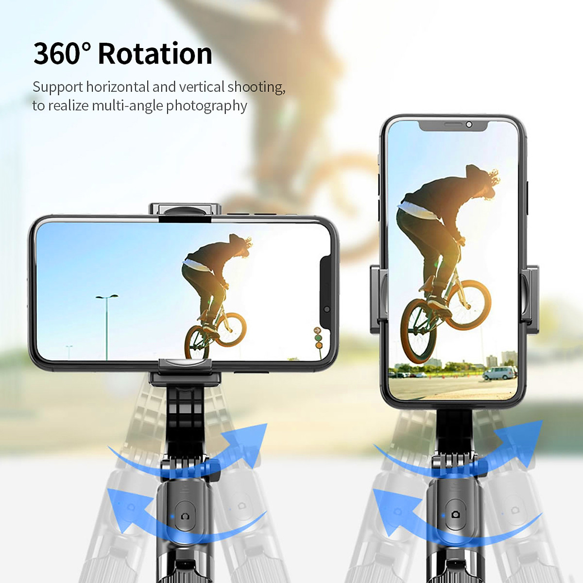 Gậy chụp hình selfie quay phim chống rung kiêm tripod đa năng 2 in 1 kèm remote bluetooth không dây hiệu HOTCASE Gimbal Stablizer L08 hỗ trợ nhiều mức thay đổi độ dài, tripod 3 chân chắc chắn, xoay 360 độ - Hàng nhập khẩu