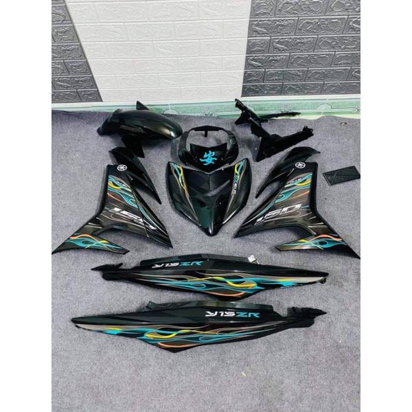 Tem rời exciter 150 đen tem lửa, tặng kèm set logo, tem 3 lớp không bay màu