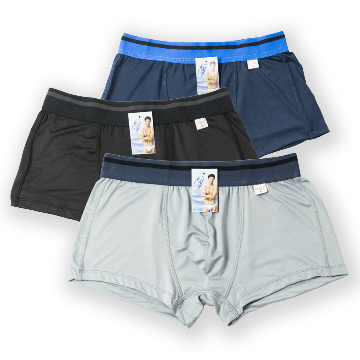 Combo 4 quần lót nam boxer CITYMEN lưng Sọc vải thun lạnh 4 chiều - Giao màu ngẫu nhiên