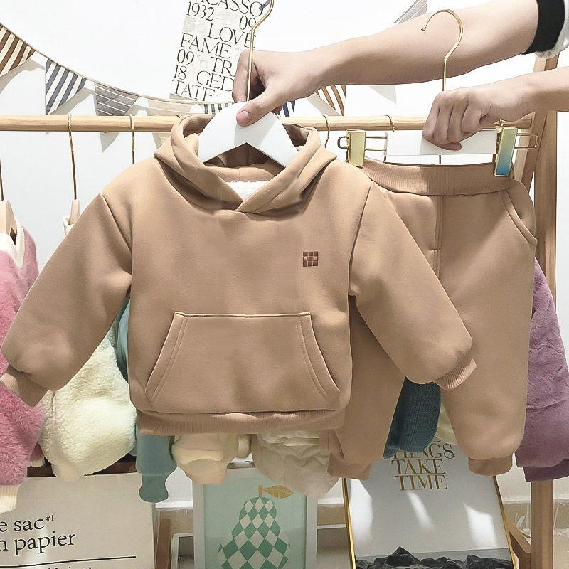Thời Trang Sơ Sinh Bé Gái Bé Trai Quần Áo Bộ Áo Và Quần 2 Chiếc Ấm Lót Nỉ Bebe Trùm Đầu Phù Hợp Với Mùa Đông Quần Áo bộ 0-3Y