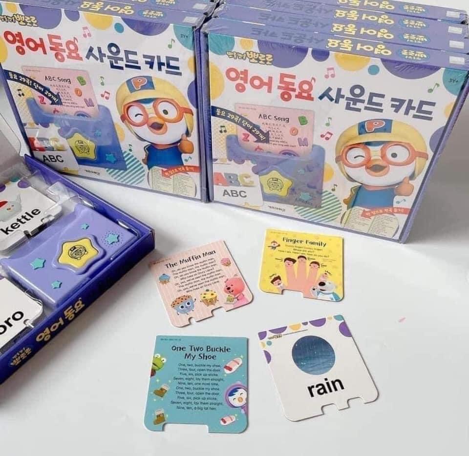 Máy đọc thẻ tiếng anh và bài hát Pororo cho bé 4 - 6 tuổi