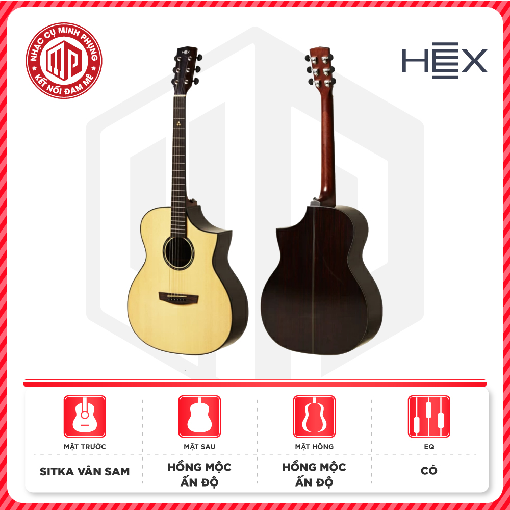 Đàn Guitar Acoustic Hex FX450C - Hàng chính hãng