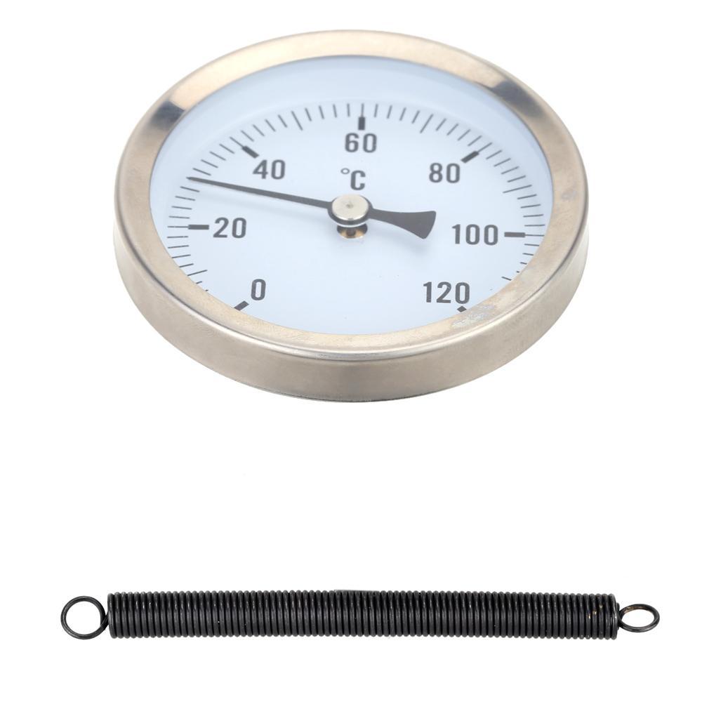 63mm 0-120°C Home Metal Dial Thermometer with Spring Temperature Gauge