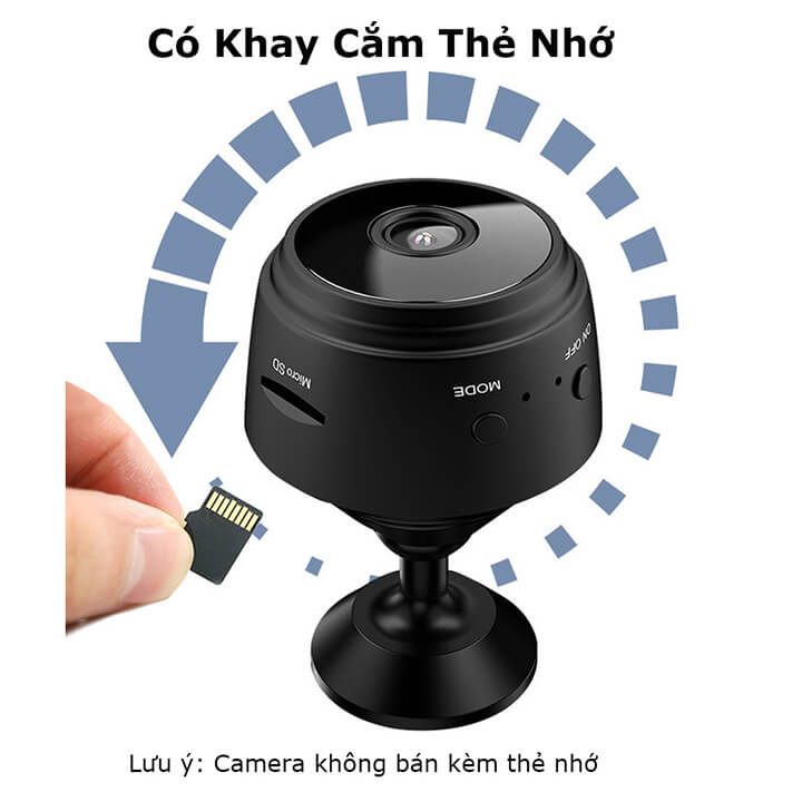 Camera wifi mini A9 không dây chống trộm kết nối điện thoại từ xa góc quay 120 độ Full HD 1080P, camera IP mini có Led hồng ngoại