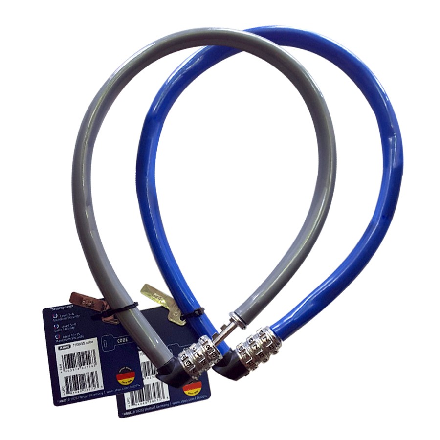 Khóa dây xe đạp xe máy mật mã 3 số, 55cm, thép không gỉ -