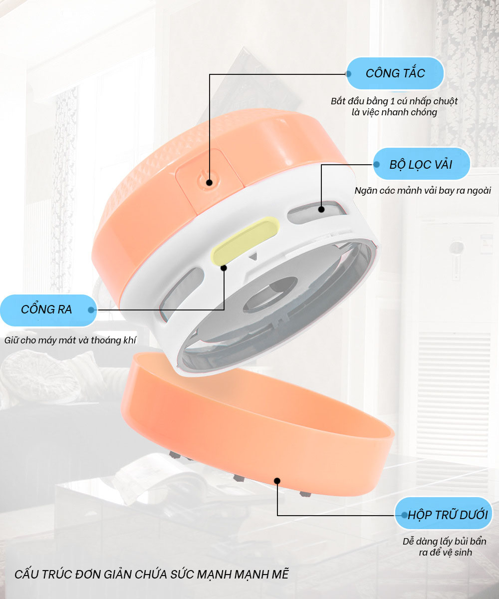 Máy Hút Bụi Để Bàn Mini Chuyên Dụng Cho Bàn Phím, Ngóc Ngách Nhỏ Trong Nhà-Dùng Pin AA