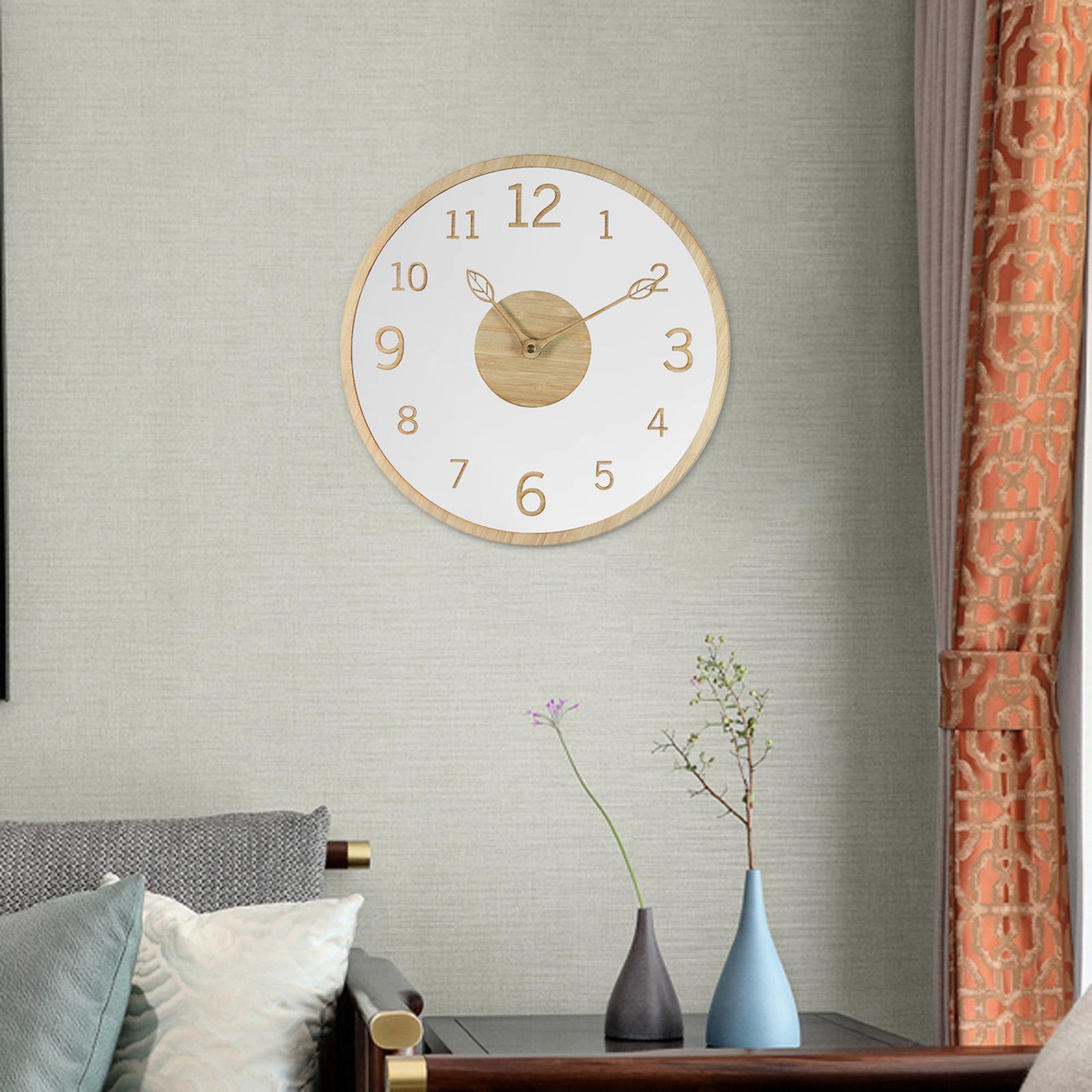 Modern Wall Clock Silent Wooden Wall Hanging Clock for Office Home Classroom