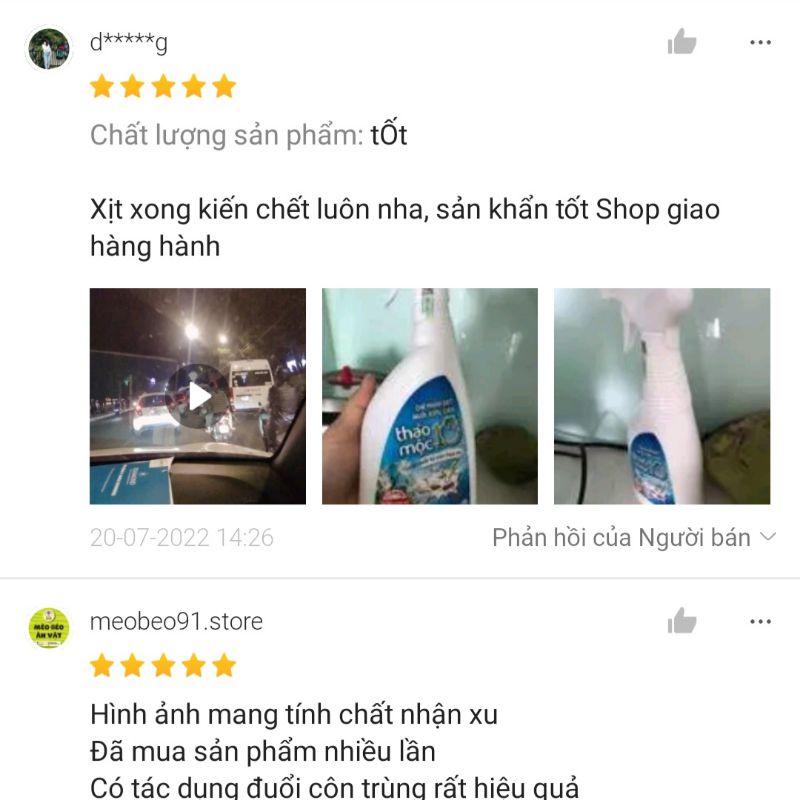 Bình Xịt Diệt Muỗi Kiến Gián Mối Sinh Học THẢO MỘC 10S Chai 500ml