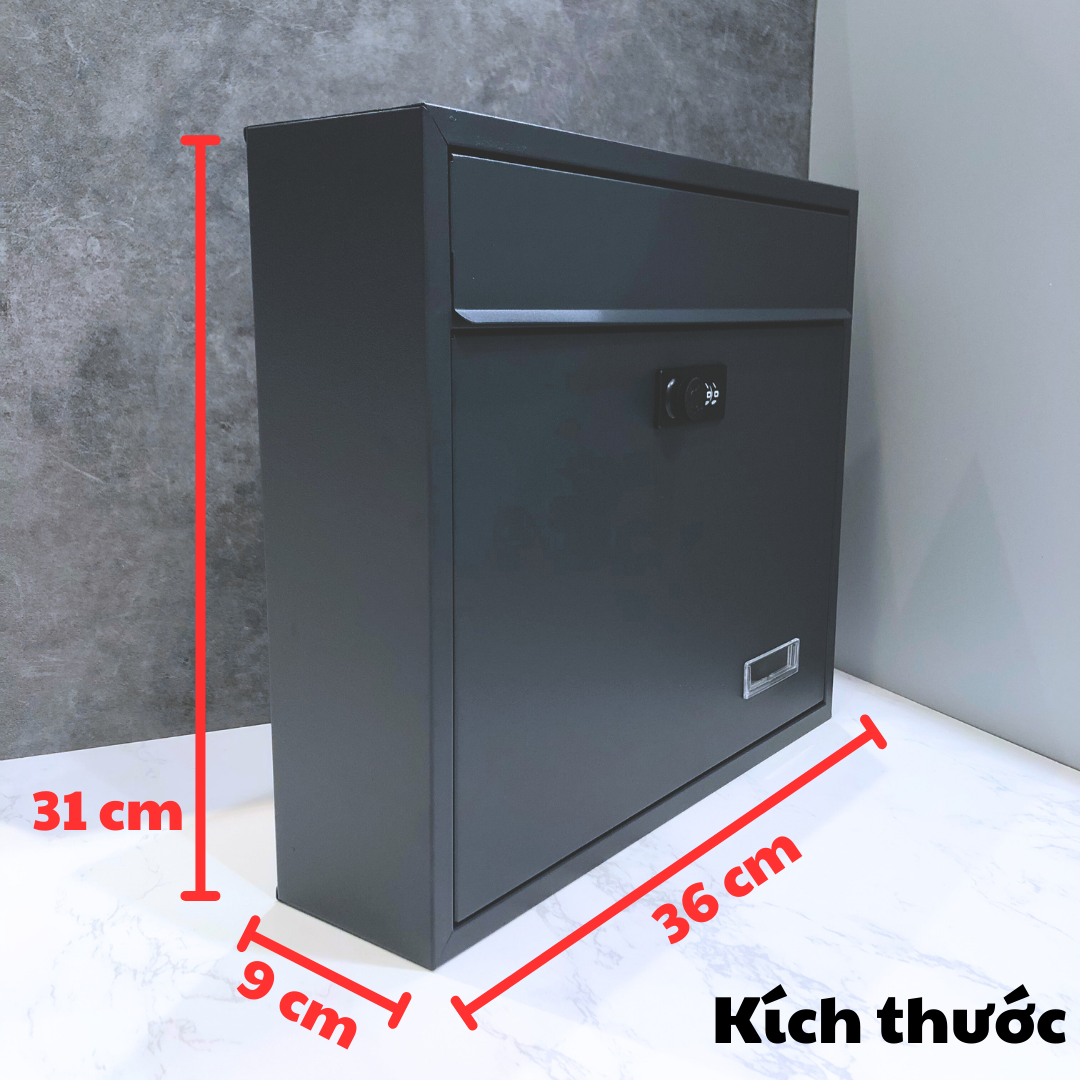 Hộp thư, hộp thư góp ý, hộp thư kiểu ngang khoá mật khẩu, kích thước vừa vặn bìa thư A4