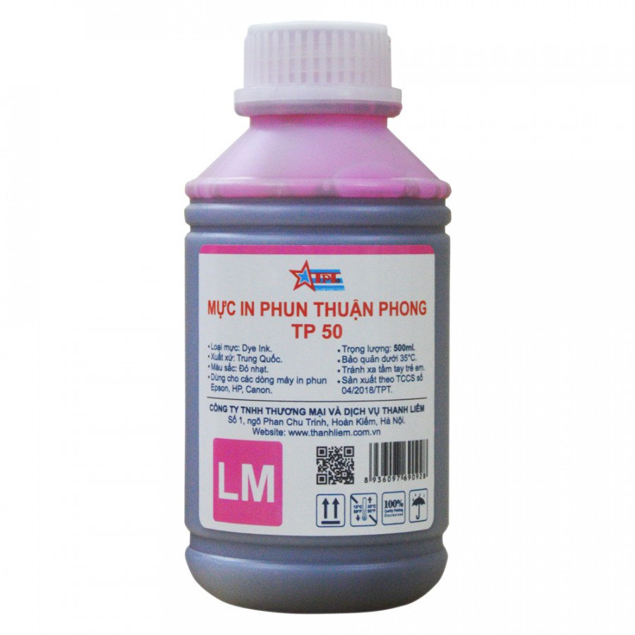 Mực in phun Thuận Phong TP50 (500ml) dùng cho tất cả các dòng máy in phun Epson, HP, Canon