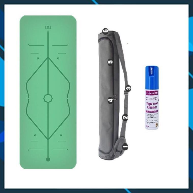 Thảm Tập Yoga Định Tuyến 5mm PU -Xanh lá