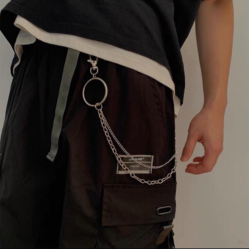 Thắt Lưng Da Nam Nữ Dây Nịt Chain Xích - Thắt Lưng Unisex 2 Hàng Khoen Chain Xích Dây Xích Treo Quần - Maxshopdoc