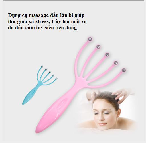 Dụng cụ massage đầu lăn bi giúp thư giãn xã stress, mát xa da đầu cầm tay- GD473-Massage-DauBi