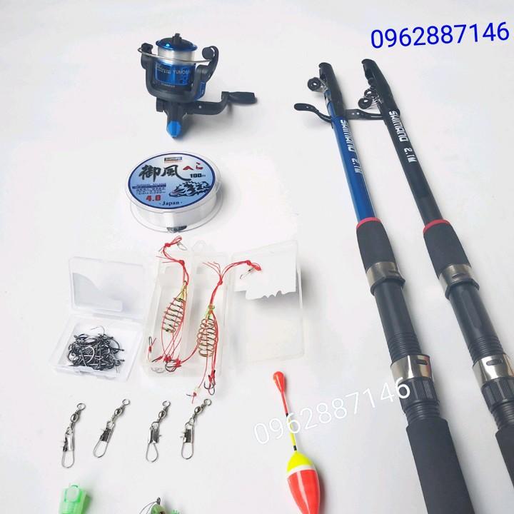 Bộ cần câu cá shimano 2m1 kèm máy và phụ kiện đầy đủ