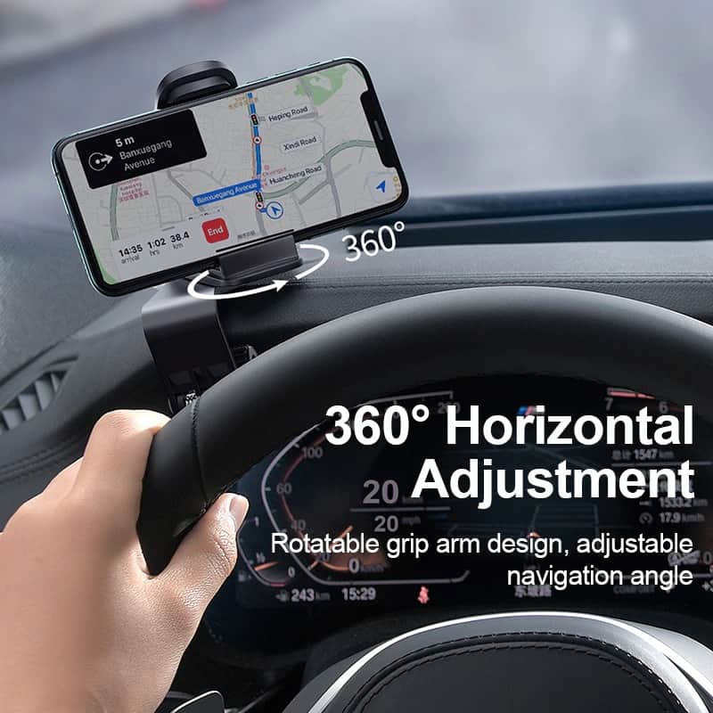 Giá đỡ điện thoại dạng kẹp ngang trên xe ô tô hiệu Baseus Big Mouth Pro Car Mount cho iPhone, Samsung, Oppo, Xiaomi, Huawei, Nokia (chế độ xoay 360 độ, vật liệu metal cao cấp, thiết kế nhỏ gọn, dùng cho điện thoại 4.7 đến 6.5 inch) - hàng nhập khẩu