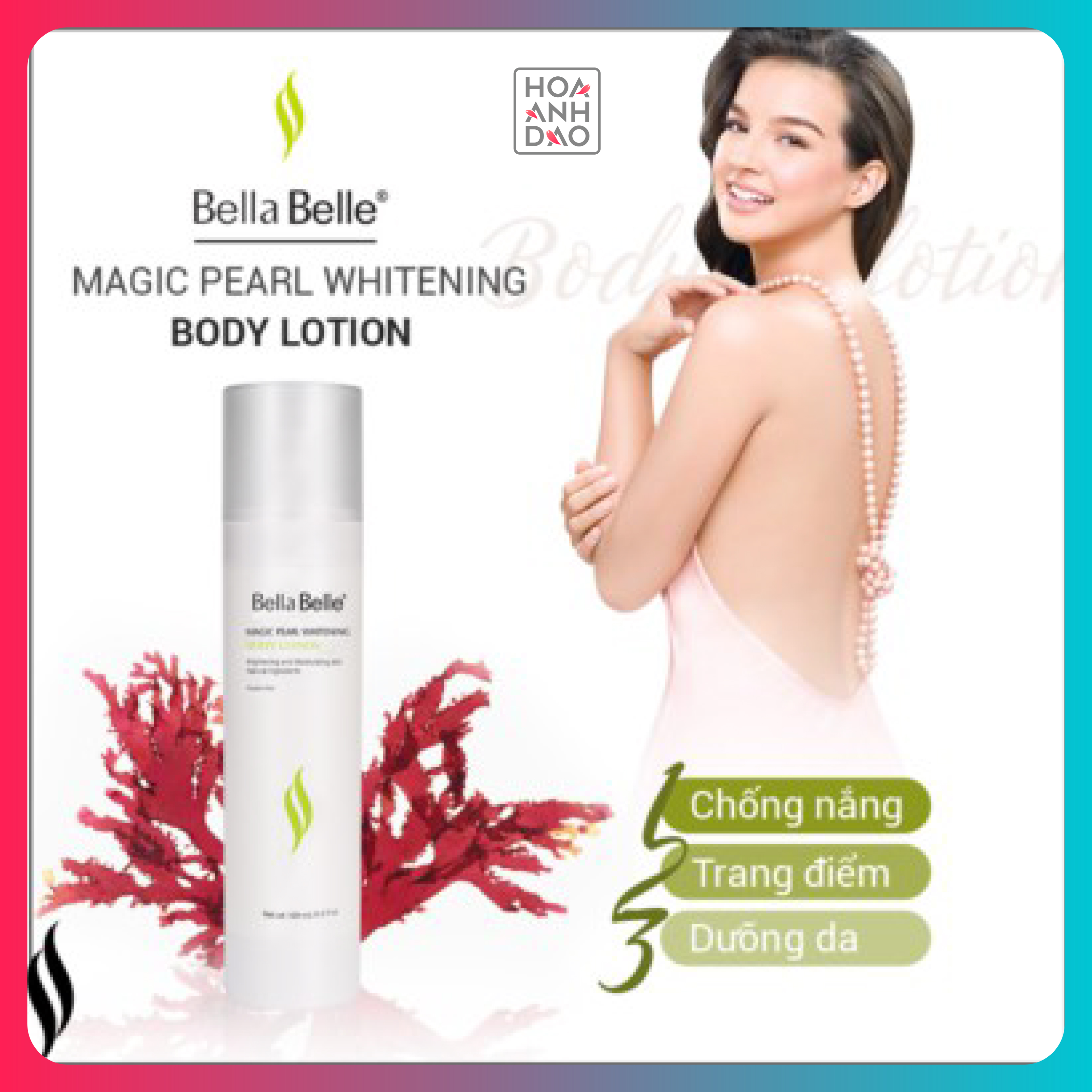 Kem Dưỡng Trắng Da Và Trang Điểm Toàn Thân Bella Belle Magic Pearl Whitening Body Lotion (180ml)