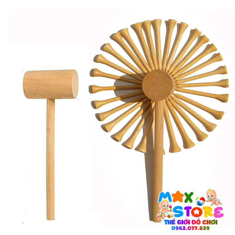 Set Đồ Chơi Búa và 20 Đinh Gỗ Rèn Luyện Khéo Léo, Tính Tập Trung