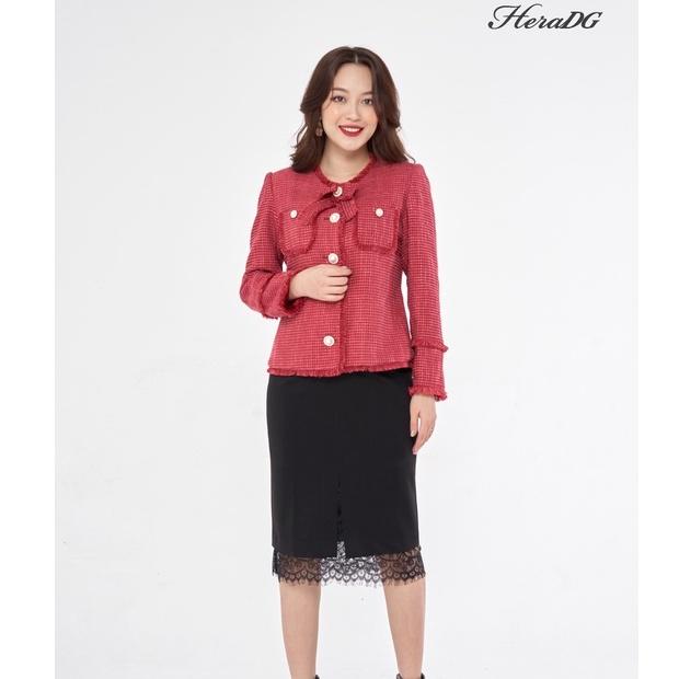Áo khoác dạ nữ TWEED cổ nơ HeraDG - WKH20012