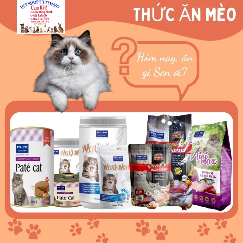 Sữa cho Mèo Pro-pet Miu Milk Bổ sung dinh dưỡng Tăng cường hệ miễn dịch Răng xương chắc khỏe Tiêu hóa tốt Sx tại VN