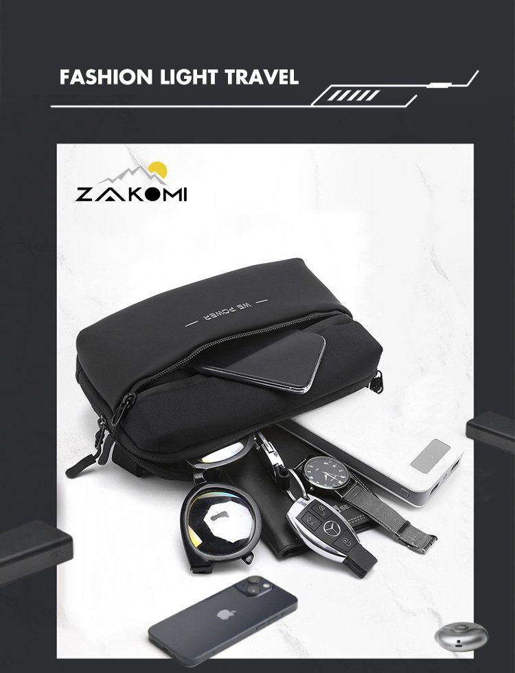 Túi đeo chéo mini thời trang nam nữ kiểu Basic Zakomi We Power vải cao cấp