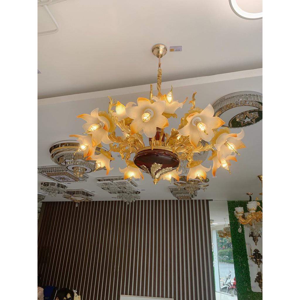 Đèn chùm cổ điển, 15 bóng 5w mạ vàng