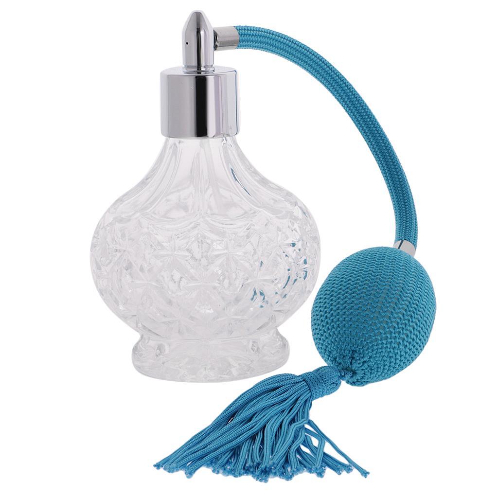 2pcs Empty 100ml Perfume Aftershave Bottle W/ Long Spray Tassels Makeup Tool