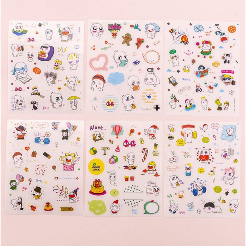 Bộ 6 sticker dán trang trí nhiều mẫu đẹp