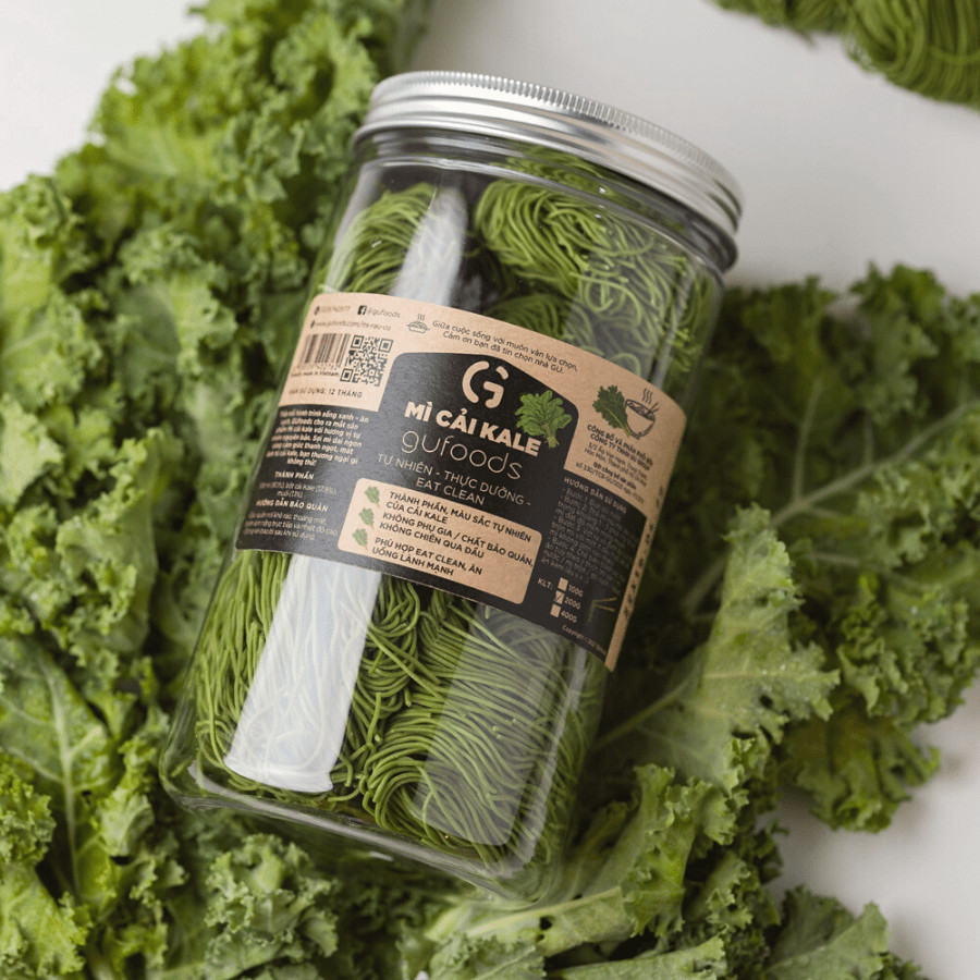 Mì Cải Kale (Cải Xoăn) GUfoods 400g  - Thực Phẩm Bổ Sung Dinh Dưỡng Cho Cả Gia Đình, Người Ăn Chay, Healthy, Giảm Cân