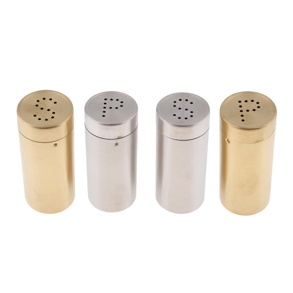 2Set 4Pcs Stainless Steel Salt Pepper Shaker 3.8x8.8cm/1.5x3.5 inch