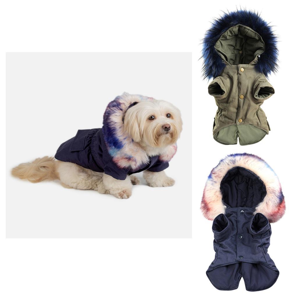 Elasticated  Collar Dog Coat Winter Small Pet Cat Jacket Clothes Apparel
