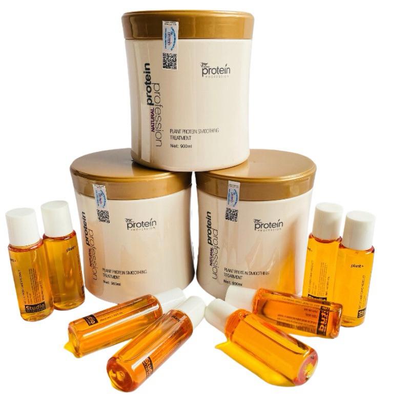 Bộ mặt nạ phục hồi tóc hư tổn Protein + Tinh chất Keratin Studio Galanzer lọ 30ml