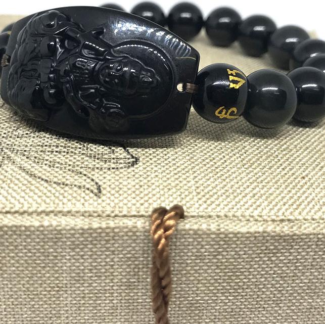 Vòng tay Phật bản mệnh đá Obsidian Phổ Hiền Bồ Tát